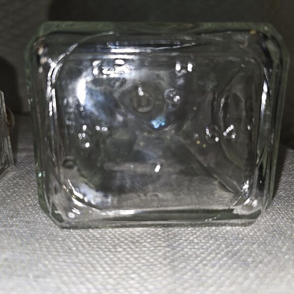 Vintage Glass Whiskey Decantur Art Deco Style Circular Pattern W/ Square Stopper - Picture 6 of 10